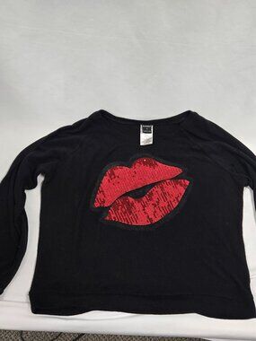 Never been used Jerry Leigh red sequin red lip top M - L